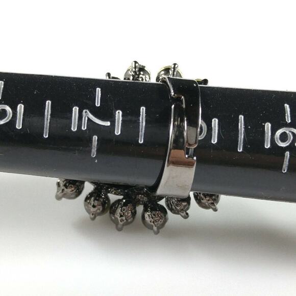 Black Rhinestone Finger Climbing Ring, Gunmetal Gray, Adjustable US Size 7 3/4 - Picture 10 of 11